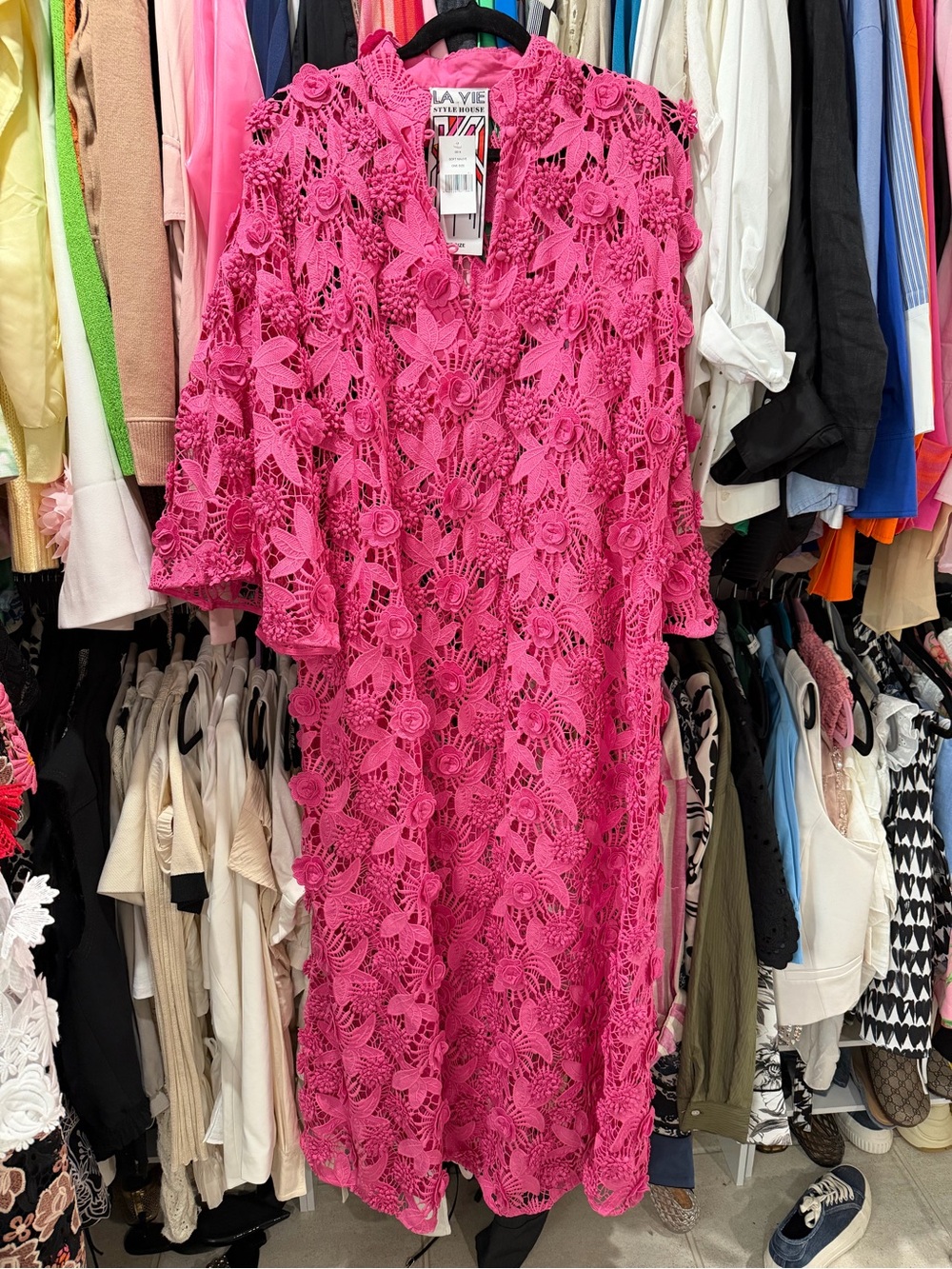 FIRM PRICE La Vie Style House 70s Pink Maxi Dress
